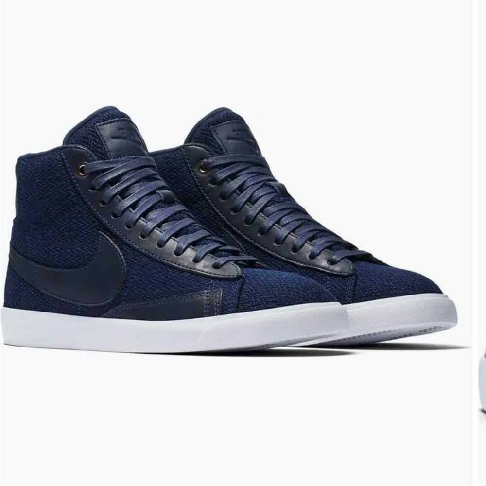 Men's Navy Blue High-Top Sneakers